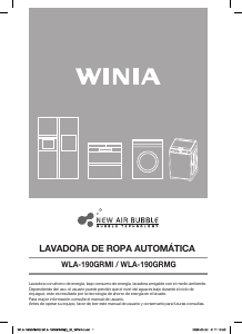 Manual de uso Winia WLA-190GRMI Lavadora