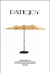 Manual Patiojoy NP10209CFA Garden Parasol
