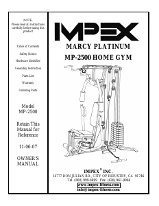 Handleiding Impex MP-2500 Fitnessapparaat