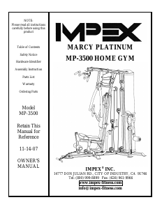 Handleiding Impex MP-3500 Fitnessapparaat