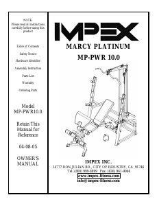 Handleiding Impex MP-PWR10.0 Fitnessapparaat