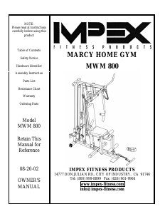 Manual Impex MWM-800 Multi-gym