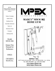 Manual Impex MWM-982 Multi-gym