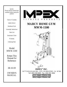 Manual Impex MWM-1100 Multi-gym