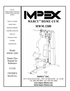 Handleiding Impex MWM-1509 Fitnessapparaat