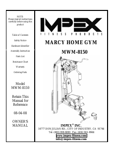Handleiding Impex MWM-8150 Fitnessapparaat