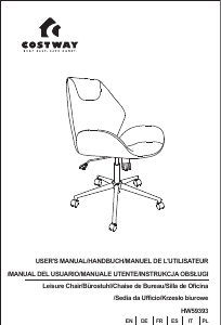 Panduan Costway HW59393B Kursi Kantor