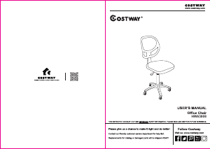 Manual Costway HW63008GNA Cadeira de escritório