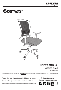 Manual Costway HW67587A Office Chair