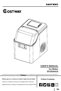 Manual Costway EP25064US-SLA Ice Cube Maker