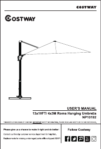 Manuál Costway NP10192WNA Zahradní slunečník