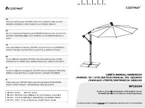 Bruksanvisning Costway NP10194BEA Hageparasoll