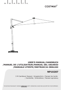 Manuál Costway NP10287BEA Zahradní slunečník