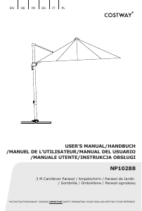 Manual Costway NP10288BEA Umbrelă de soare