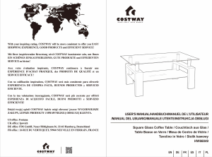 Brugsanvisning Costway HW66849BKA Sofabord