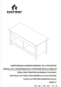 Manuál Costway HW67317BKA Konferenční stolek