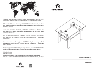 Brugsanvisning Costway HW67545WHA Sofabord