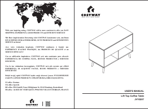 Hướng dẫn sử dụng Costway JV10207DKA Bàn cà phê