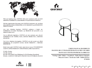 Brugsanvisning Costway JV10236CFA Sofabord