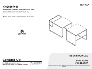 Manual Costway JV10246CFA Măsuţă de cafea