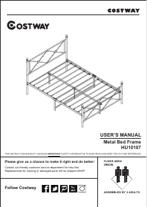 Manual Costway HU10107-FA Estrutura de cama