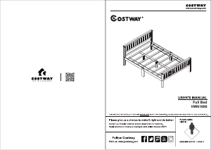 사용 설명서 Costway HW61696A 침대틀