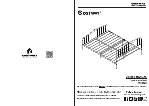 Посібник Costway HW63428CFA Каркас ліжка