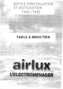 Mode d’emploi Airlux TA61 Table de cuisson