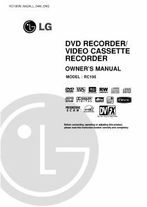 Manual LG RC195 DVD-Video Combination