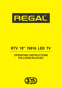Manual Regal RTV19916 LED Television
