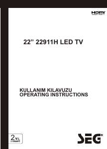 Kullanım kılavuzu SEG 22911H LED televizyon