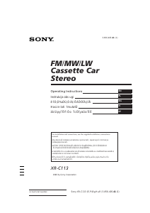 Manual Sony XR-C113 Car Radio