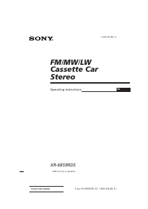 Handleiding Sony XR-6859RDS Autoradio