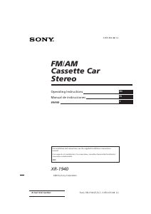 Manual de uso Sony XR-1940 Radio para coche