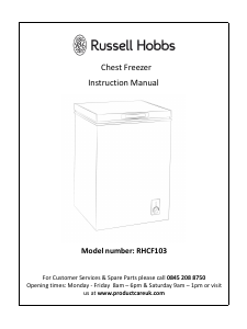 Handleiding Russell Hobbs RHCF103 Vriezer