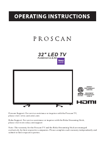 Manual Proscan PLDED3231A-B-RK LED Television