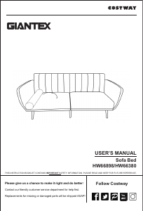 Instrukcja Giantex HW66380GRA Sofa