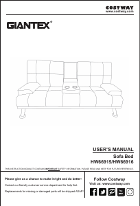 Bruksanvisning Giantex HW66916GRA Sofa