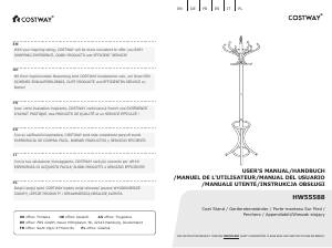 كتيب Costway HW55588BKA رف معاطف