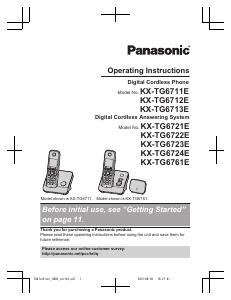 Handleiding Panasonic KX-TG6722E Draadloze telefoon