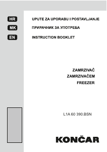 Priručnik Končar L1A 60 390.BSN Zamrzivač