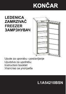 Manual Končar L1A54210BSN Freezer