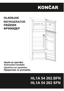 Manual Končar HL1A 54 262 SFN Fridge-Freezer