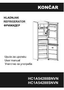 Priručnik Končar HC1A54288SNVN Frižider – zamrzivač