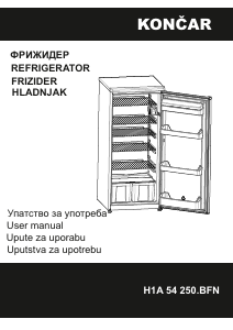 Manual Končar H1A 54 250.BFN Refrigerator