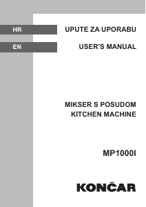 Handleiding Končar MP1000I Standmixer