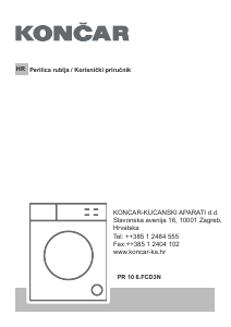 Priručnik Končar PR 10 6.FCD3N Stroj za pranje rublja