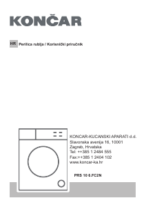 Priručnik Končar PRS 10 6.FC2N Stroj za pranje rublja