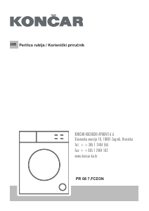 Priručnik Končar PRS148MKINV Stroj za pranje rublja