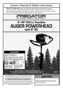 Handleiding Predator 56257 Grondboor